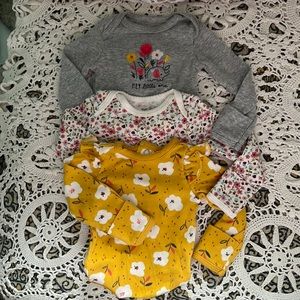 3 - Long sleeve  and 2-Short sleeve New Born T shirts